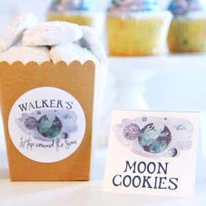 Printable Outer Space Birthday Party Food Labels First Trip Around the ...