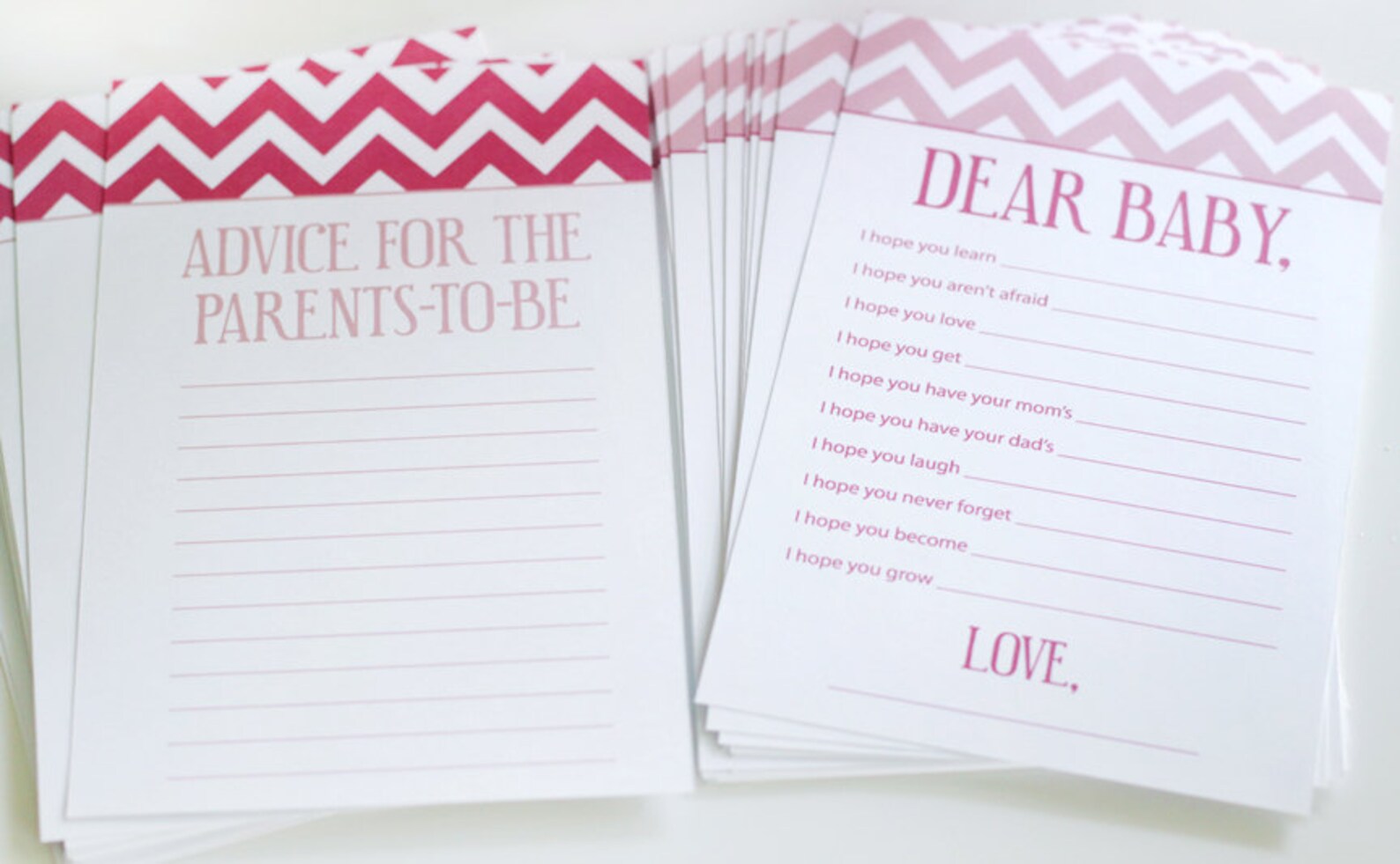 Printable Baby Shower Sheets Chevron Wishes for Baby - Etsy