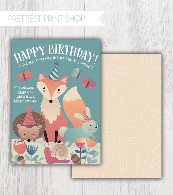 Printable Woodland Animals Birthday Greeting Card Correspondence Cards Forest Creatures Personalized Greeting Card Customizable By Prettiest Print Shop Catch My Party Printable Woodland Animals Birthday Greeting Card Correspondence Cards Forest Creatures Personalized Greeting Card Customizable By Prettiest Print Shop Catch My Party