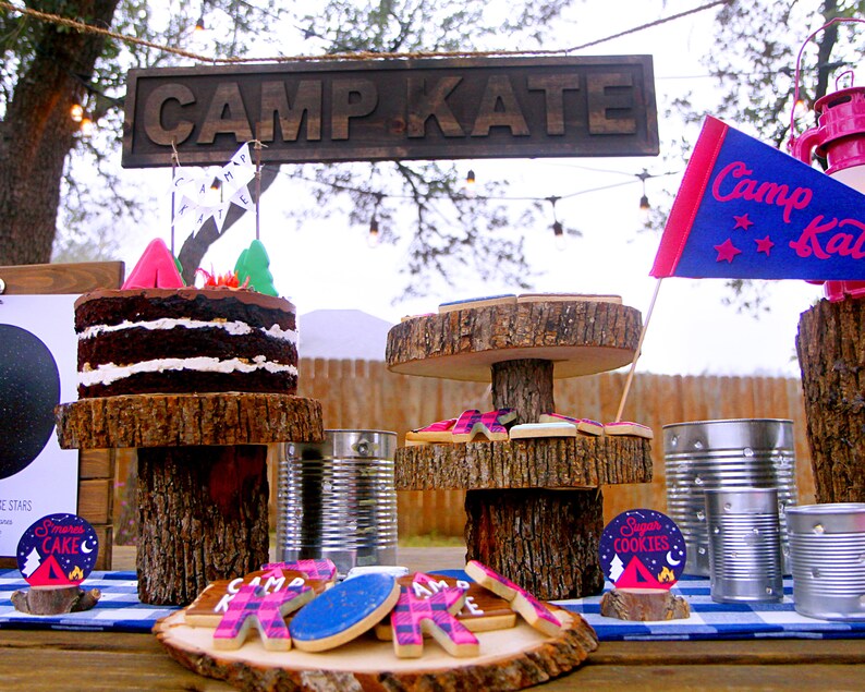 Printable Camping Party Food Labels Buffet Cards Under the Etsy