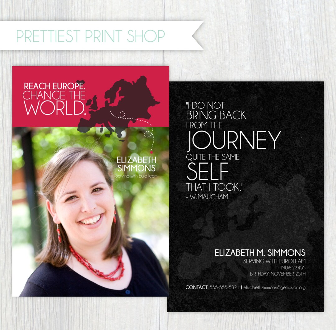 Printable Missionary Cards With Picture Prayer Cards Missionary Announcements Customizable - Etsy