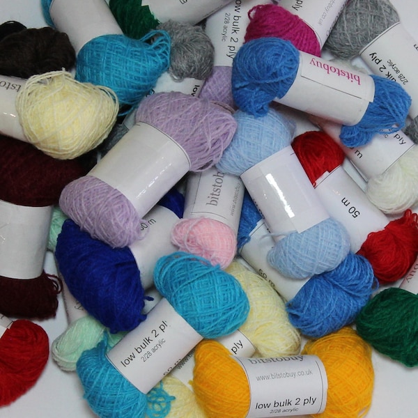 2-ply laceweight yarn for miniature knitting, dolls house/dollhouse knitting