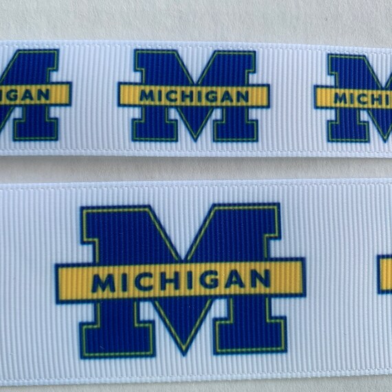 YARD OF 2 INCH WIDE UNIVERSITY OF MICHIGAN GROSGRAIN RIBBON