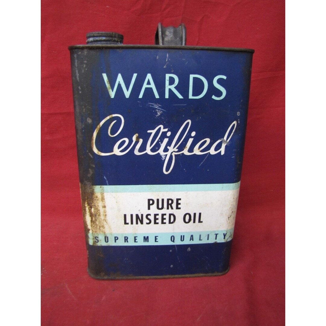 Vintage Wards Certified Pure Raw Linseed Oil Gallon Can Etsy