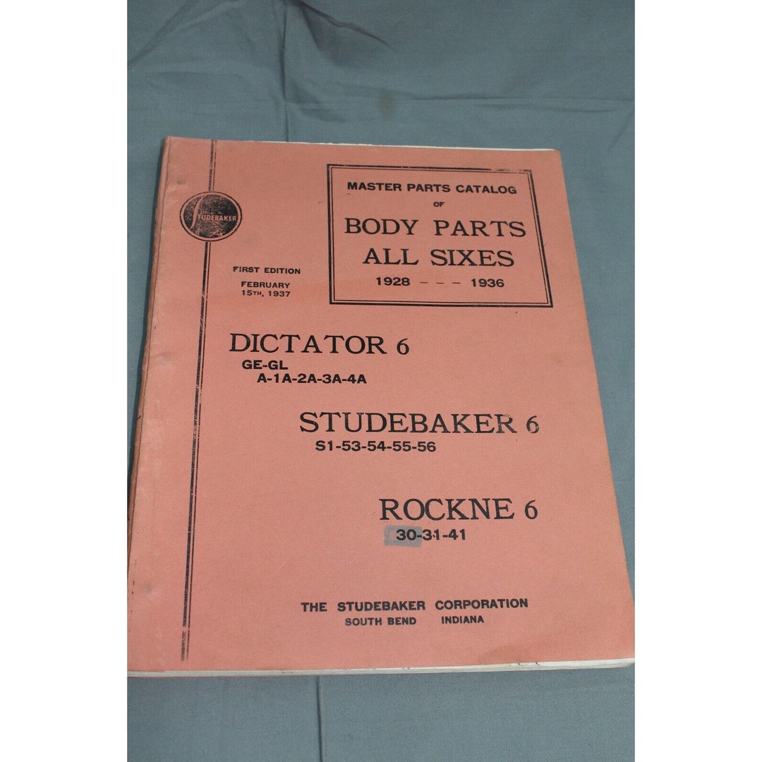 Vintage 1928 1936 Studebaker Body Parts Book Catalog Etsy