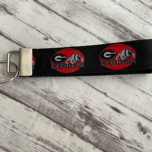Georgia Bulldog key fob wristlet