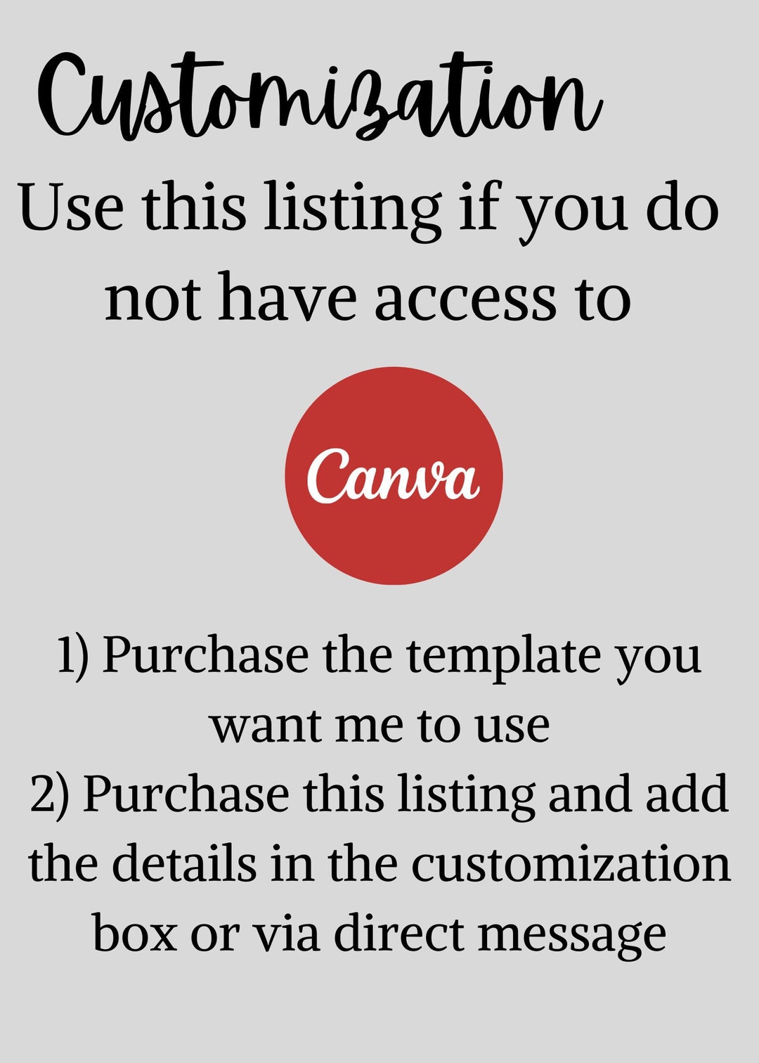 Template Customisation Template Customization - Etsy