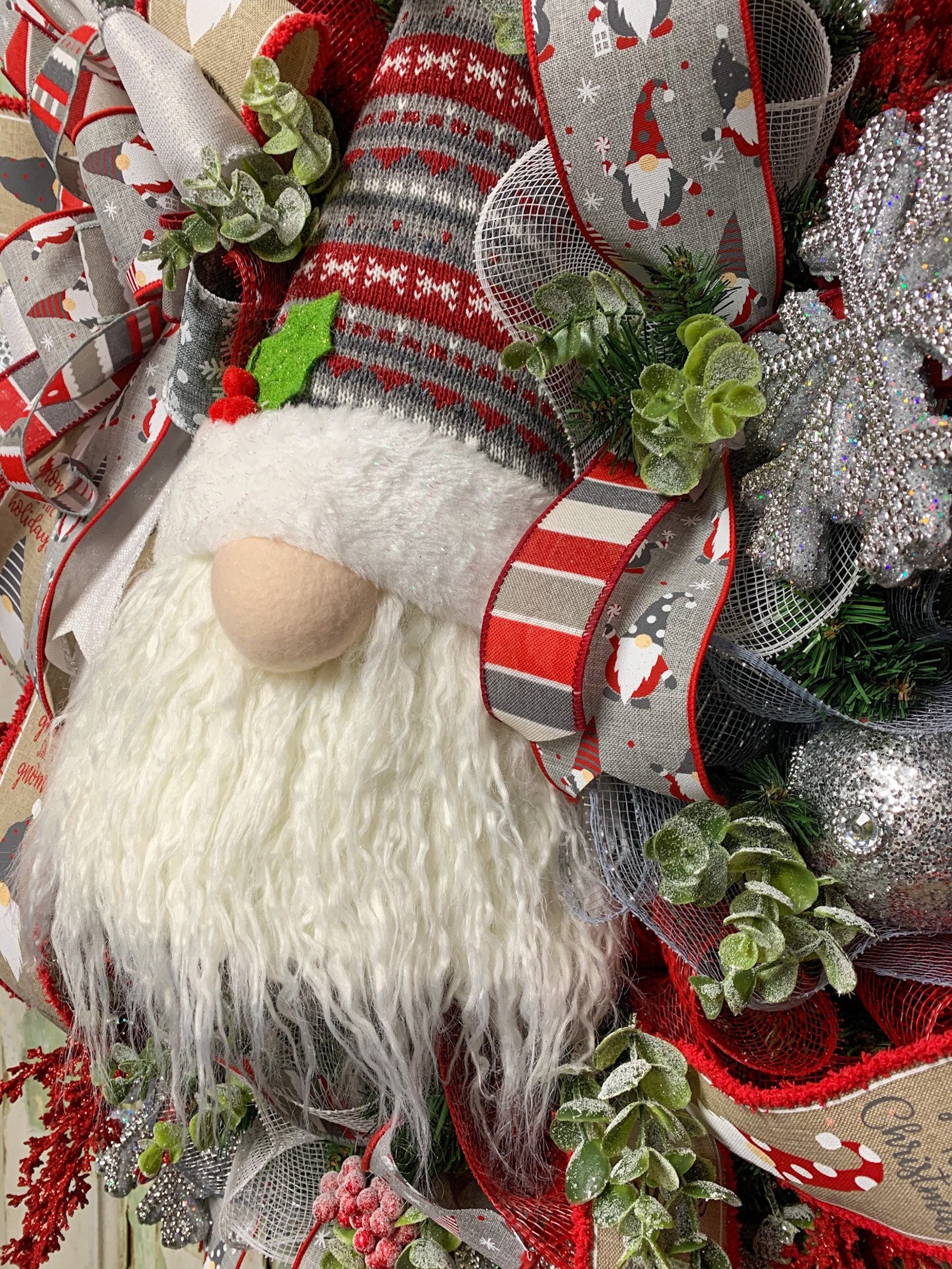 Gnome Wreath Christmas Wreath Christmas Gnome Holiday | Etsy