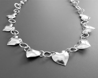 Heart Necklace Silver - Heart Necklace - love charm gift- simple heart-  small heart - silver heart charm