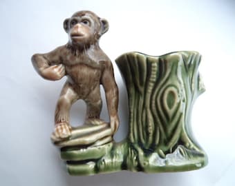 Vintage Wade Monkey Spill Vase