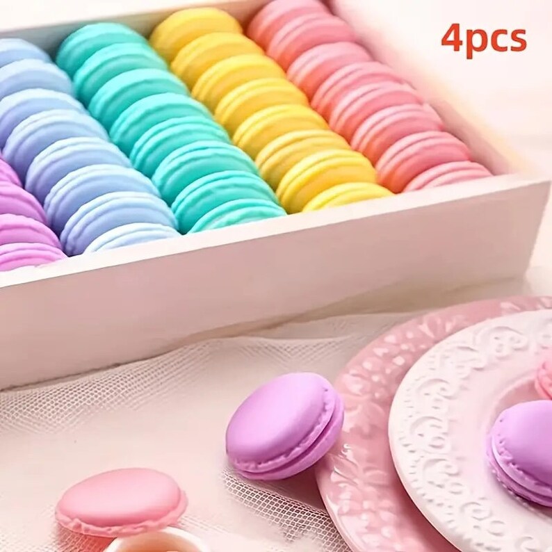 Macaron Shape Pill Jewelry Box or Small Coin Purse Fake Bakery Pastel Pastries Crafting DIY Faux Candy Sweet Shop Cabochon Container image 6