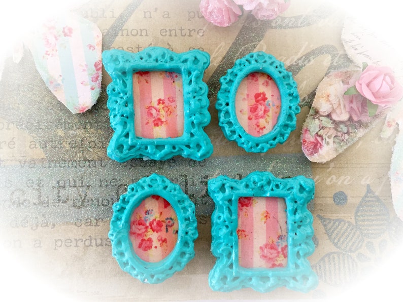 Miniature Picture Framed Art Refrigerator Locker File Cabinet Magnets Shabby Chic Kitchen Decor Hostess Teacher Gift 4 Shabby Chic Magnets Home Living Kitchen Decor Minyamarket Com