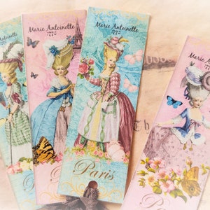 4 MARIE ANTOINETTE Ribbon Bookmarks or Gift Tags Shabby Chic Journal Bookmarks Journal Supplies Bible Journal Diary Gift for Her image 5