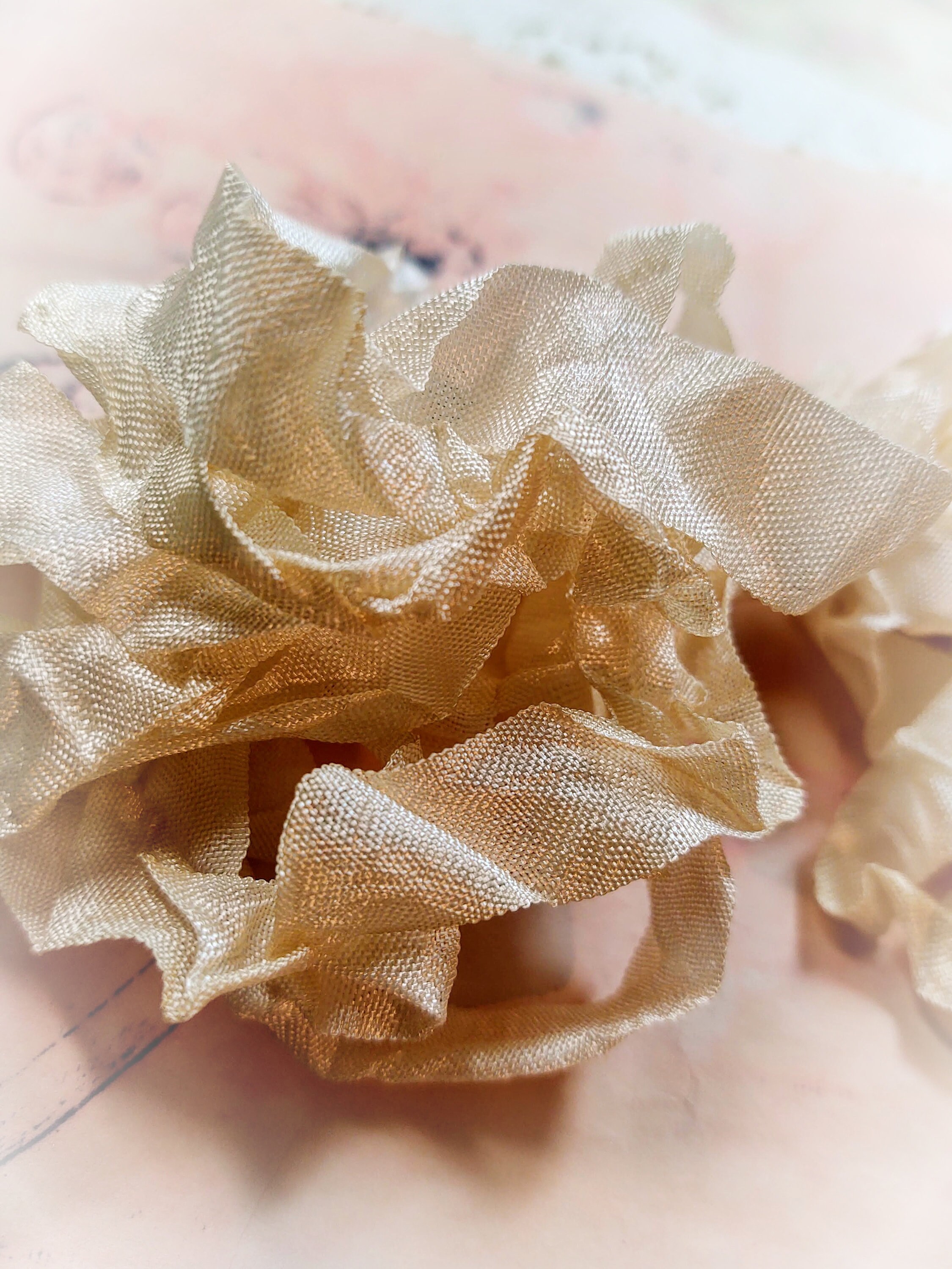 Antiqued TEA STAINED Seam Binding Ribbon 6+ Yards / Crinkle Wrinkle ...
