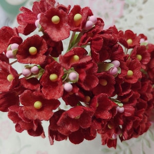 1 Forget-Me-Not Flower Spray | RED RUSTIC BARN | Vintage Style Millinery Flowers | Shabby Chic Floral Bouquet DollHouse Miniatures | Gifts