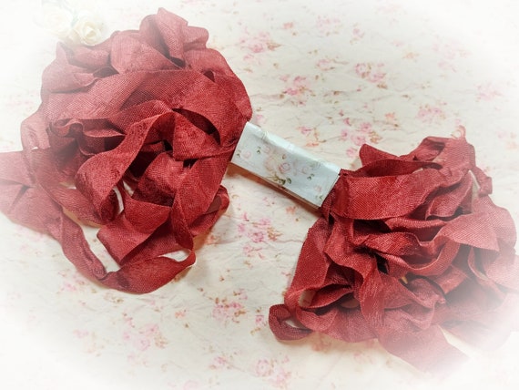 Brick Rust Red Seam Binding Ribbon Crinkle Wrinkle Satin Crafting Ribbon Card Making Gift Tag Embellishment Planner Scrapbook Journal Supply Il_570xn