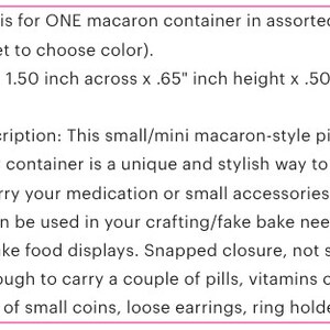 Macaron Shape Pill Jewelry Box or Small Coin Purse Fake Bakery Pastel Pastries Crafting DIY Faux Candy Sweet Shop Cabochon Container image 3