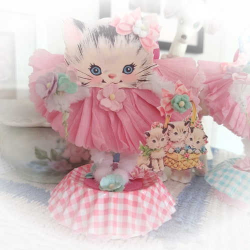 Vintage Kitty Cat Kitten Paper Doll Garland Banner Bunting Etsy