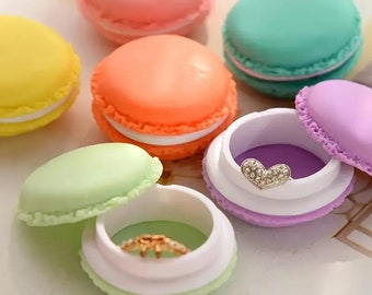 Macaron Shape Pill Jewelry Box or Small Coin Purse - Fake Bakery Pastel Pastries - Crafting DIY - Faux Candy Sweet Shop Cabochon Container