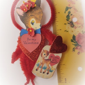 Deer Reindeer Pipe Cleaner Vintage Style Valentines Day Ornament Christmas Tree Decoration Bump Chenille Ornament Gift Topper Tag Bild 2