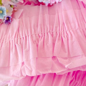 Pink or White Ruffled Crepe Paper Streamer Ribbon for Crafts, Backdrops ...