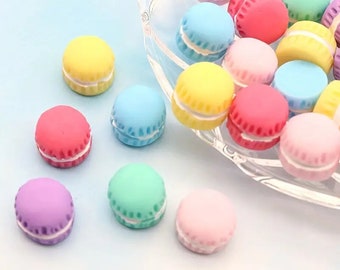 5 Macaron Flat Back Cabochons ( Magnets Optional )- Pastel Kawaii Kitschy Kitchen Decor - Cute Gift Idea - Fake Bakery Pastry Food
