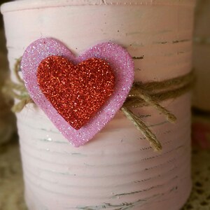 Pink Shabby Chic Valentine's Day Tin Can Vase Centerpiece Table Home ...