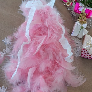 Shabby Chic Pastel Christmas Tree - Pink or Purple Feather Valentine Tree Decoration-Table Tier Tray Decor or Centerpiece Housewarming Gift