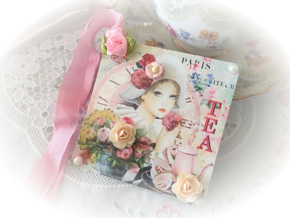 3 Tea Party Shabby Chic Place Cards or Gift Bag Tag/Card SET Hostess Gift Mother's Day Bridal Wedding Shower Table Decor Party Favor Idea Il_570xn