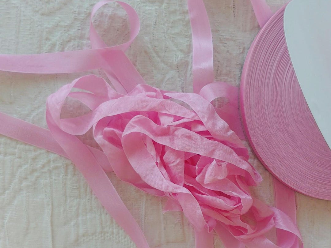 Pretty in Pink Seam Binding Ribbon 6+ Yards | Crinkle Wrinkle Satin ...