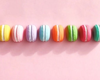 7 Macaron Fridge Magnets - 1" Inch Half Macaron Locker/Refrigerator Magnet - 7 Pastel Colors  Food Magnet- Bakery/Sweet Shop Candy Land Gift