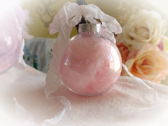 Shabby Chic Pink Feather Christmas Tree Ornament - Pink Christmas Decor - Shabby Chic Shatterproof Ornament - Gift for Her - Gift Idea Il_570xn