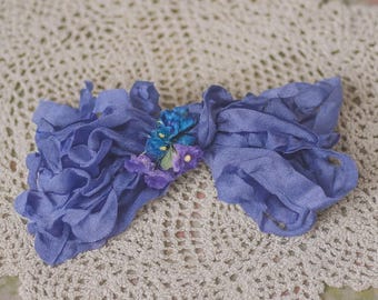 Violet Seam Binding Ribbon 6+ Yards / Crinkle Wrinkle Grungy Satin Card Making Gift Tag Paper Craft Planner Scrapbook Journal Supply