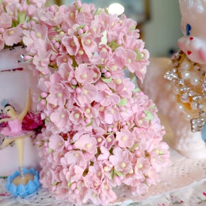 1 Forget-Me-Not Flower Sprays | PEACH/PINK CHAMPAGNE | Vintage Style Millinery Flower | Shabby Chic Floral Bouquets DollHouse Miniatures
