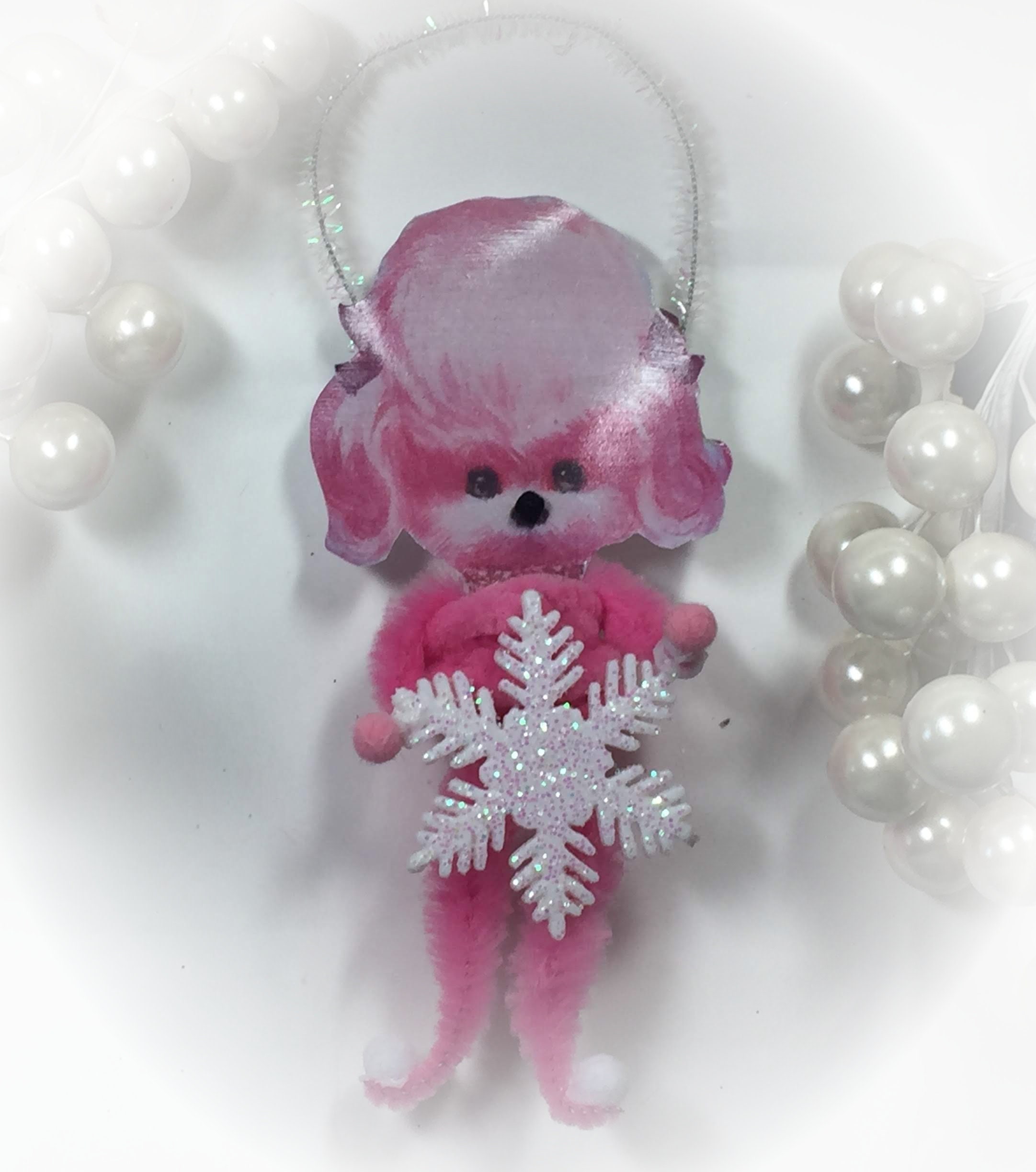 Pink Poodle Chenille Vintage Style Ornament Christmas Tree Etsy