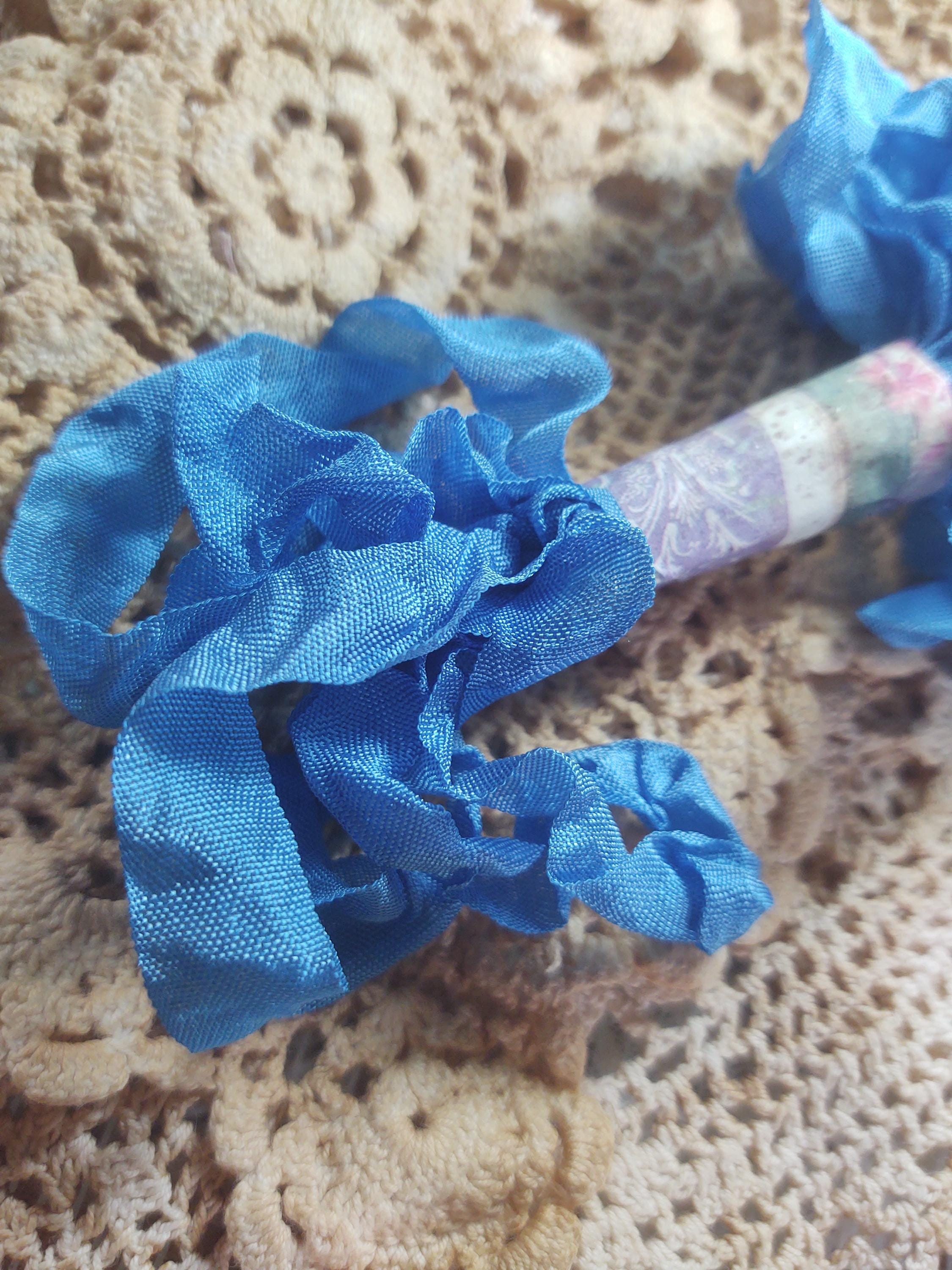Ocean Blue Lake Seam Binding Ribbon 6+ Yards / Crinkle Wrinkle Satin ...