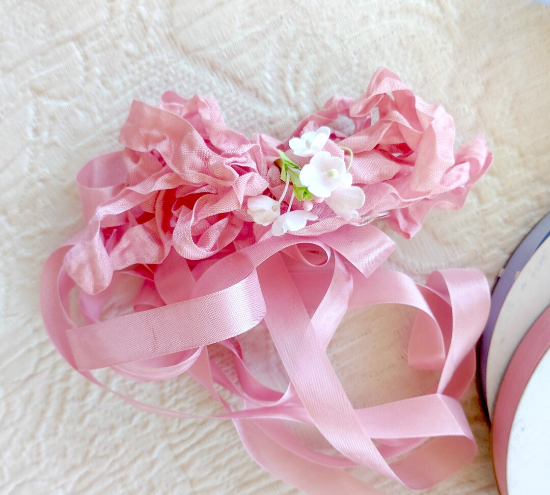 Dusty Pink Seam Binding Ribbon 6+ Yard / Crinkle Wrinkle Satin Crafting ...