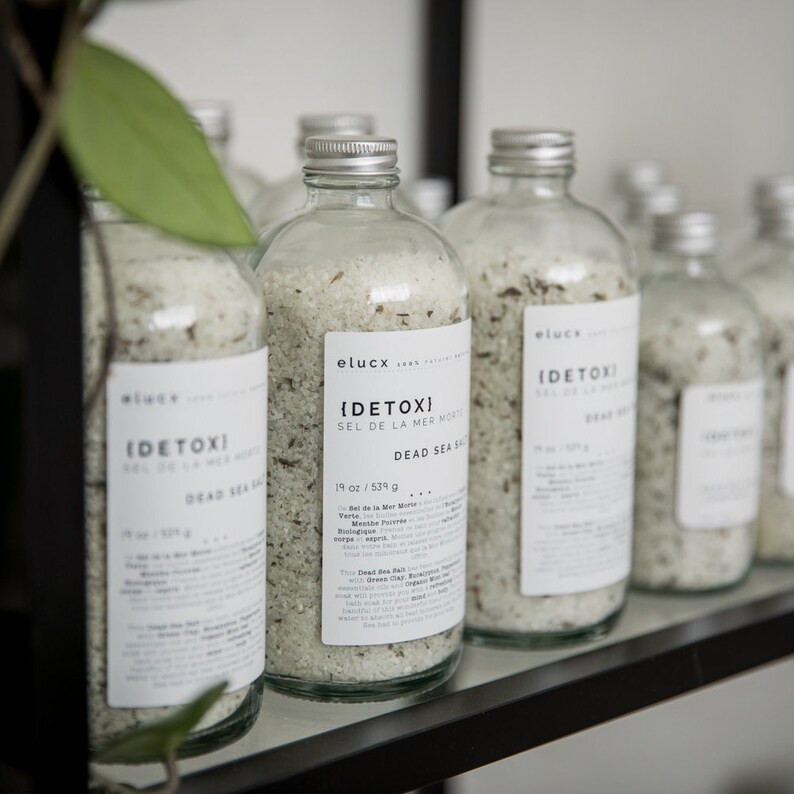 SPA Gift. Dead Sea Salt Bath Soak DETOX Eucalyptus / Mint. Etsy