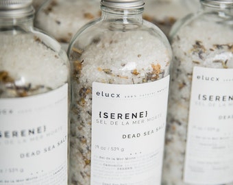 Home SPA GifT SERENE Dead Sea Salt Bath Soak 100% Natural Handcrafted. Spa Gift Men Women. Free Gift Wrapping