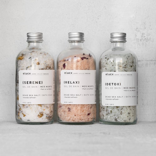 SPA Gift. Dead Sea Salt Bath Soak DETOX Eucalyptus / Mint. Etsy