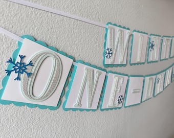Winter One-derland Erste Geburtstagsbanner