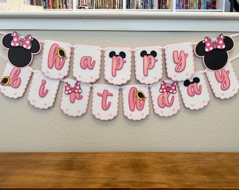 Minnie Maus Geburtstagsbanner - Disney Party Dekor
