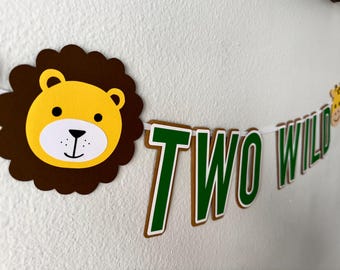 Safari Geburtstagsbanner, zwei Wild