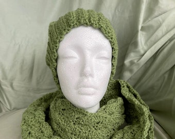 Sage Green Hat and Scarf