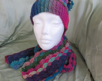 Rainbow Hat and Scarf