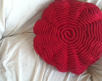 Red Rose Ruffle Pillow