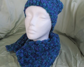 Blue Hat and Scarf Set