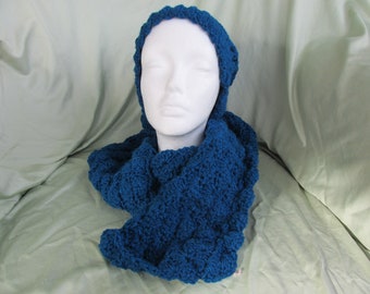 Peacock Blue Scarf and Hat Set