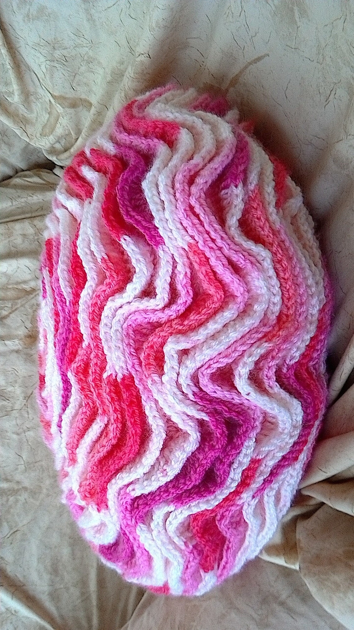 Variegated Pink Ruffle Rose Pillow Etsy