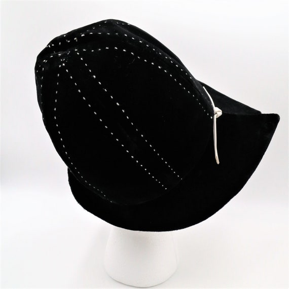 Cloche Hat Velvet by Mr John Mam'selle Black and … - image 3